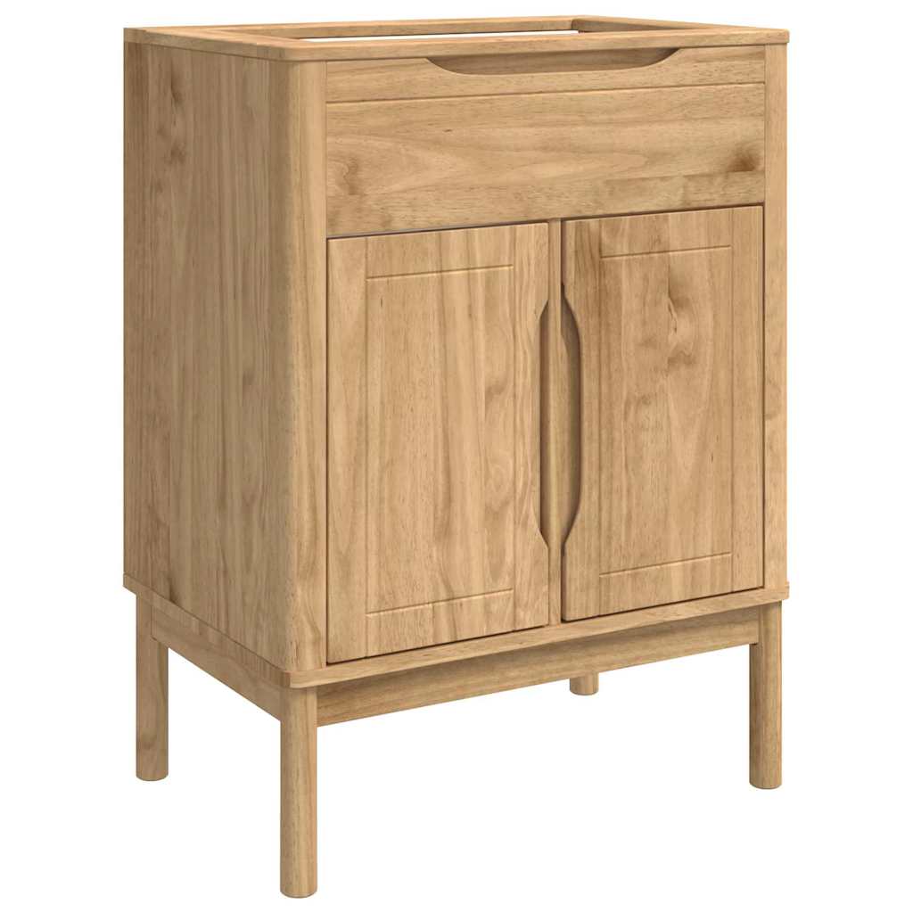 Badezimmermöbel-Set FLORO 3 pcs Wachsbraun Massivholz Kiefer