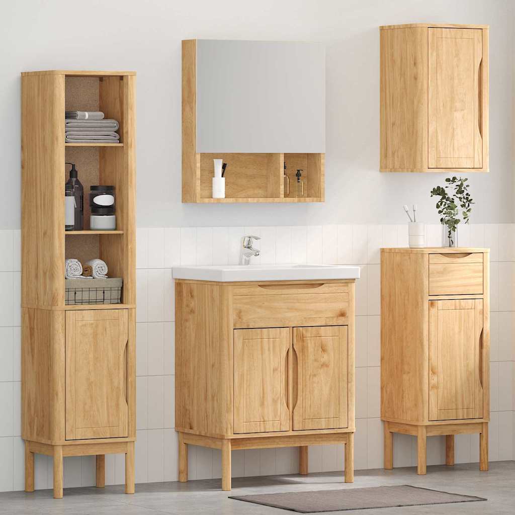 Badezimmermöbel-Set FLORO 4 pcs Wachsbraun Massivholz Kiefer