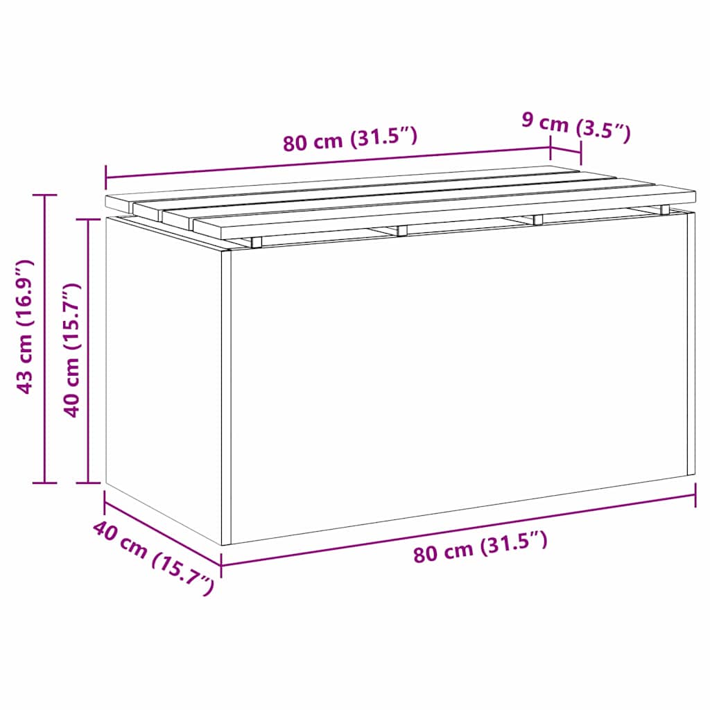 Gartenbank Olive Grün 80 x 40 x 43 cm