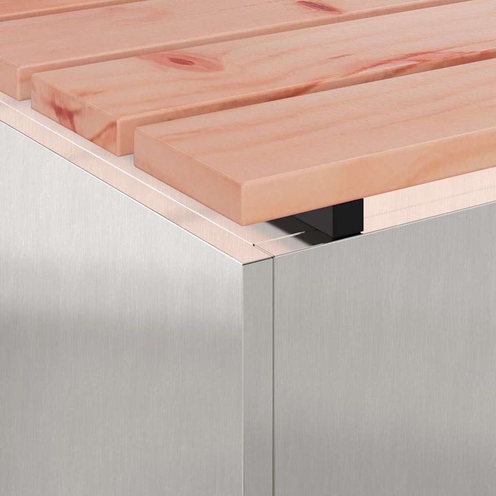 Gartenbank Edelstahl 100 x 40 x 43 cm