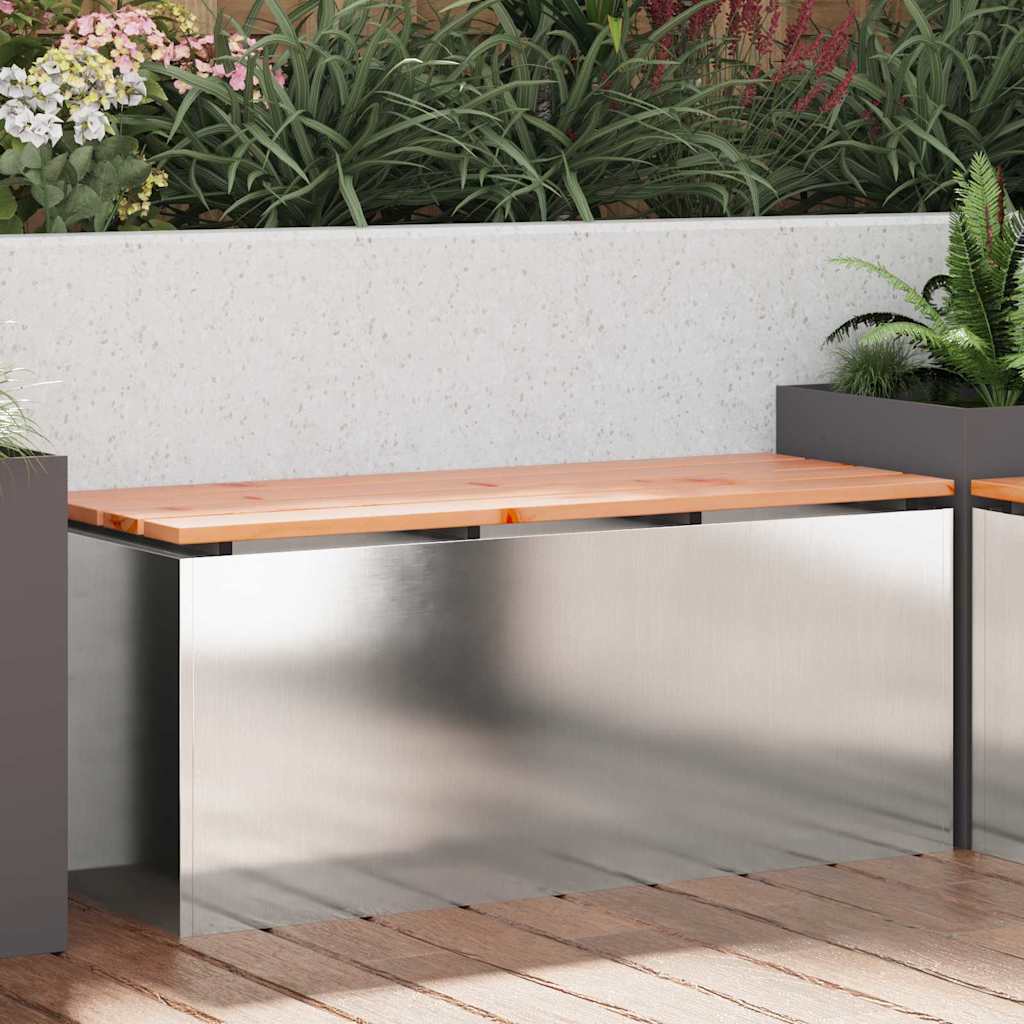 Gartenbank Edelstahl 100 x 40 x 43 cm