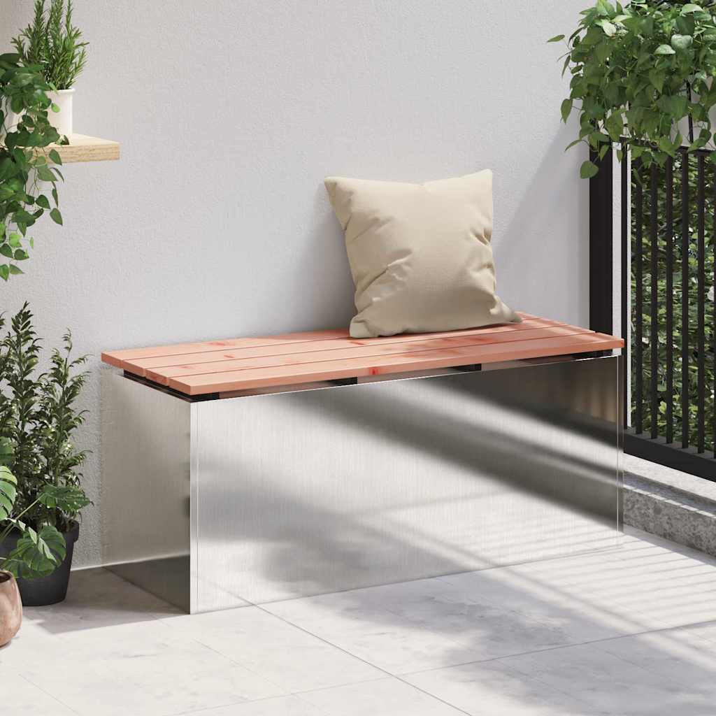 Gartenbank Edelstahl 100 x 40 x 43 cm