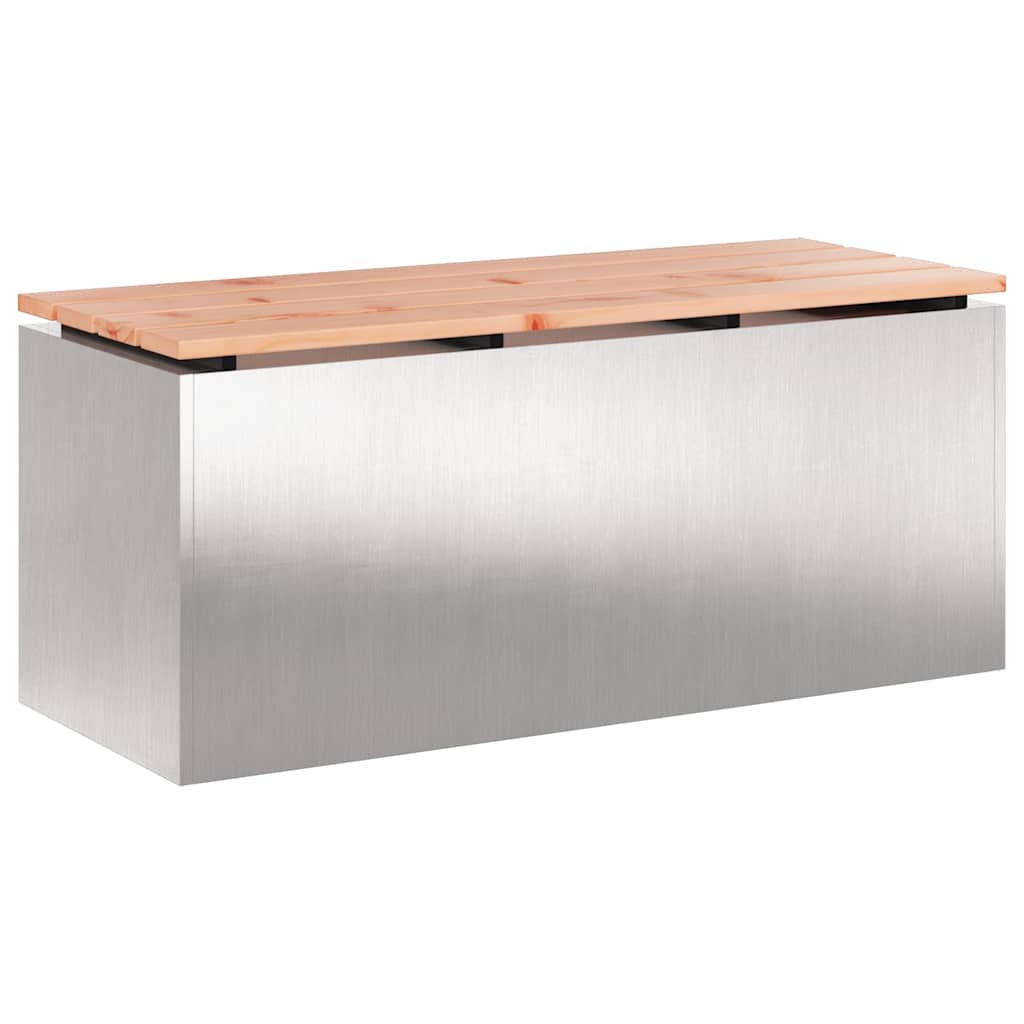 Gartenbank Edelstahl 100 x 40 x 43 cm