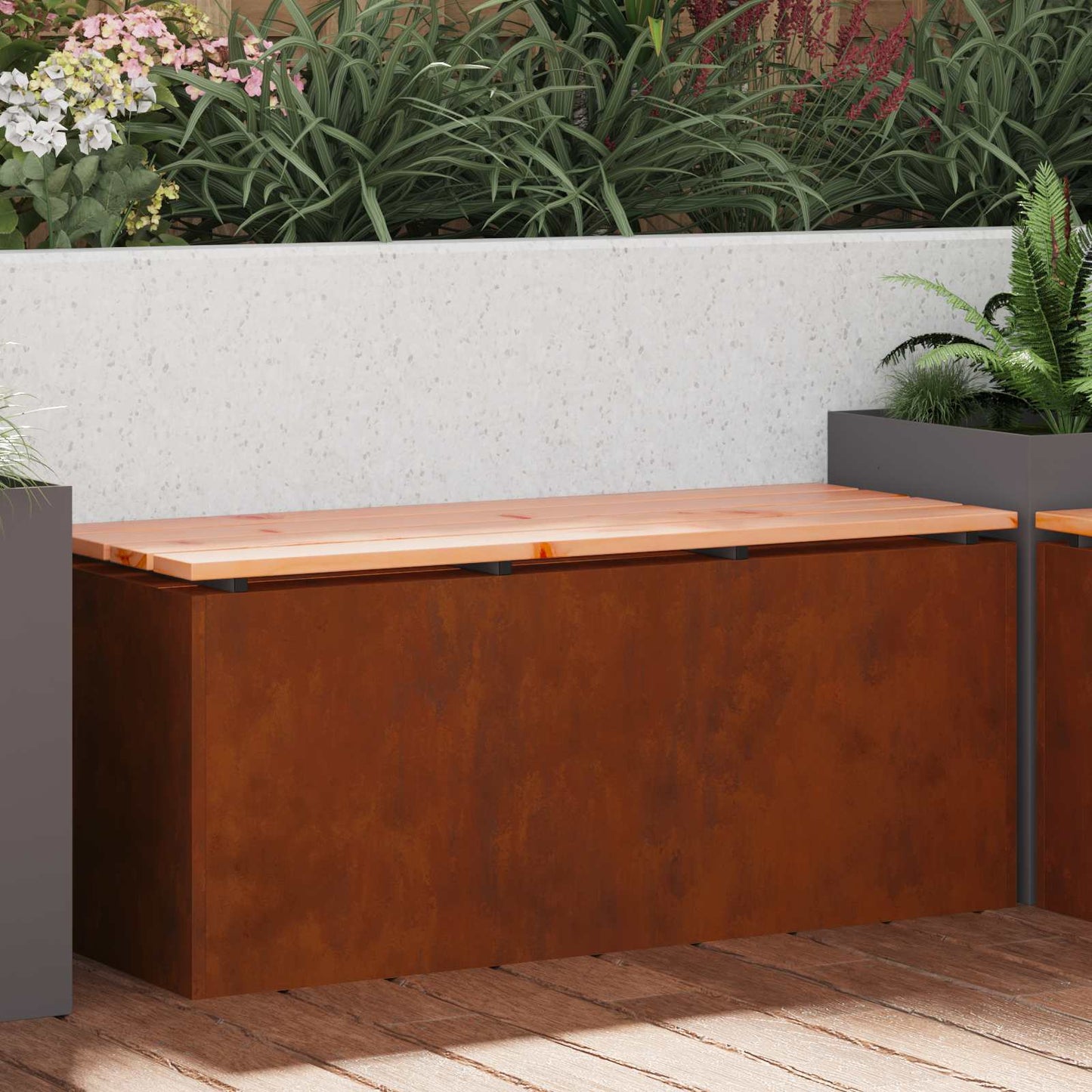 Gartenbank Wetterfeststahl 100 x 40 x 43 cm