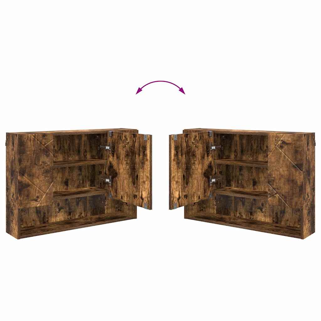 Badezimmermöbel-Set mit Schubladen 2 pcs Geräucherte Eiche
