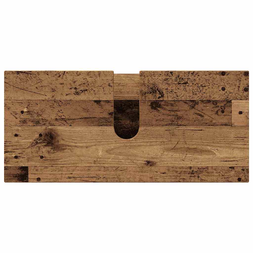Badezimmermöbel-Set mit Tür 2 pcs Altholz Sperrholz und Metall