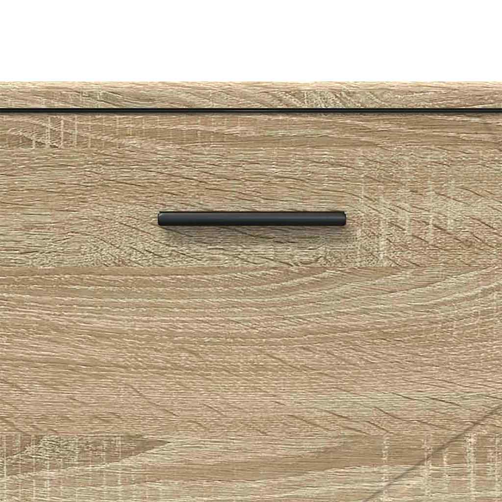 Badezimmermöbel-Set 3 pcs Sonoma-Eiche Sperrholz und Metall