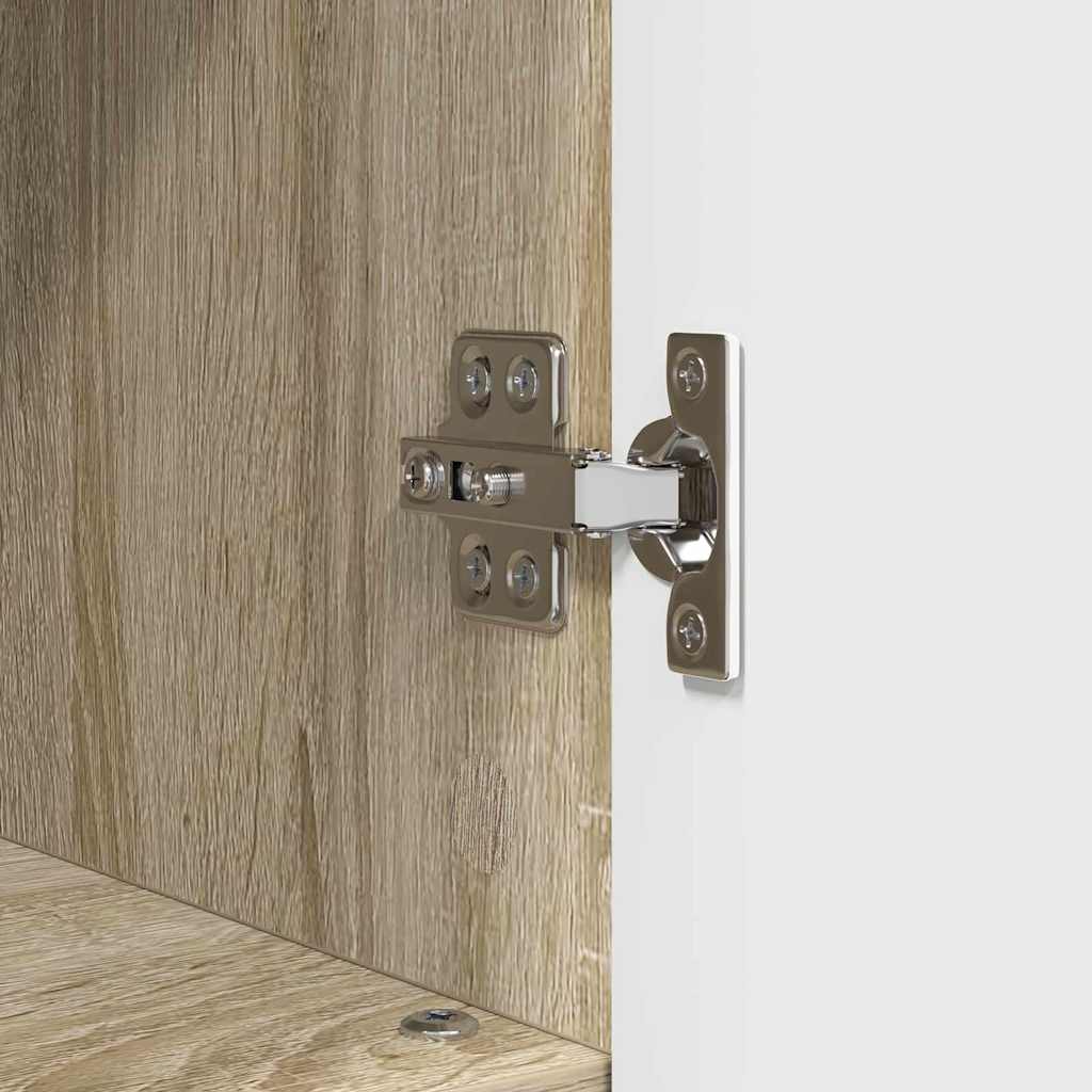 Badezimmermöbel-Set 3 pcs Sonoma-Eiche Sperrholz und Metall