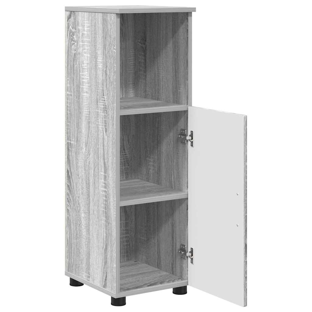 Badezimmermöbel-Set 3 pcs Graues Sonoma Sperrholz und Metall