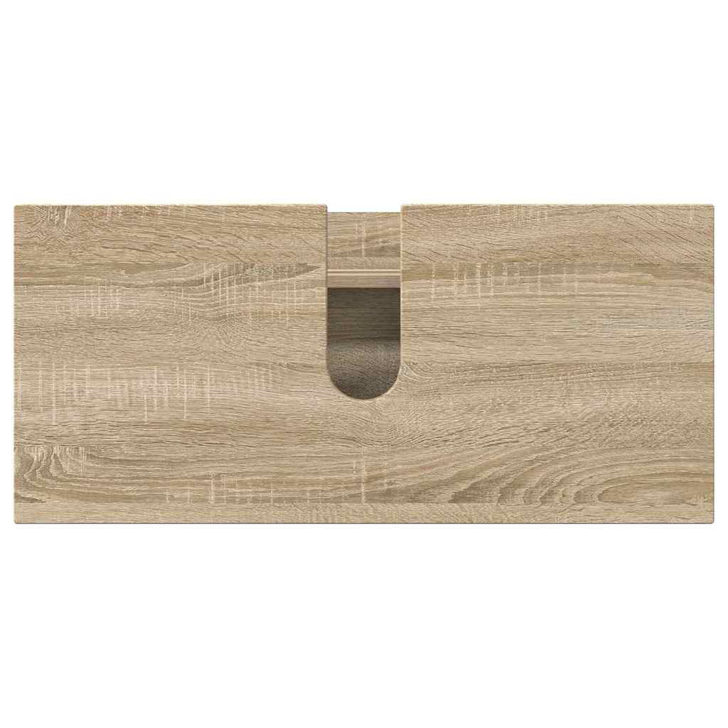 Badezimmermöbel-Set 3 pcs Sonoma-Eiche Sperrholz und Metall