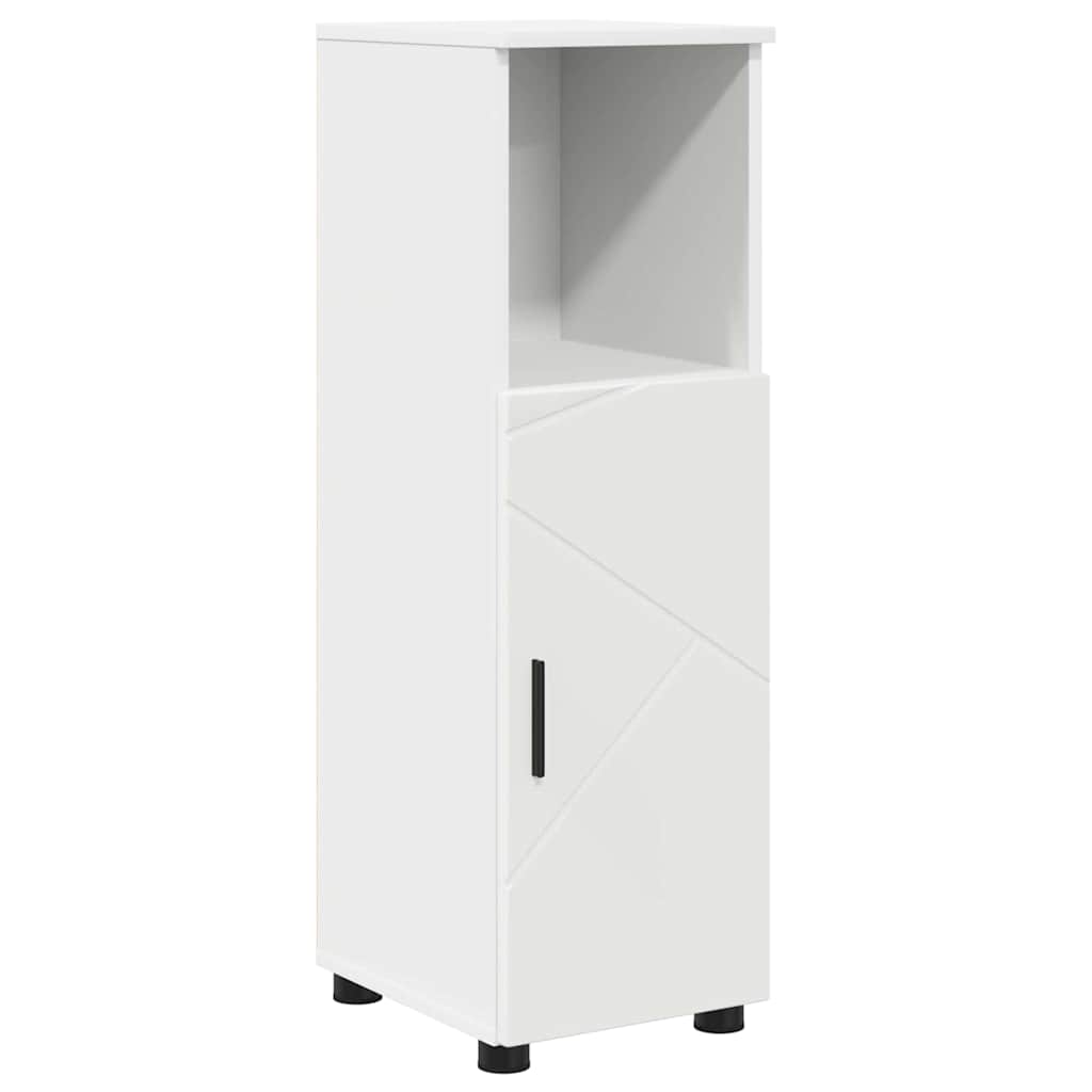 Badezimmermöbel-Set mit Regal 4 pcs Weiß Sperrholz und Metall