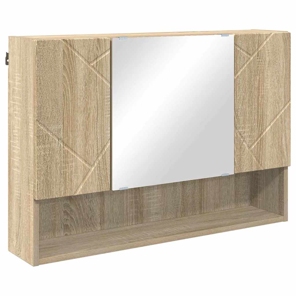 Badezimmermöbel-Set 4 pcs Sonoma-Eiche Sperrholz und Metall