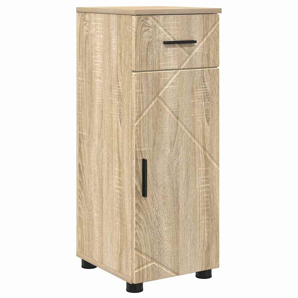 Badezimmermöbel-Set 4 pcs Sonoma-Eiche Sperrholz und Metall