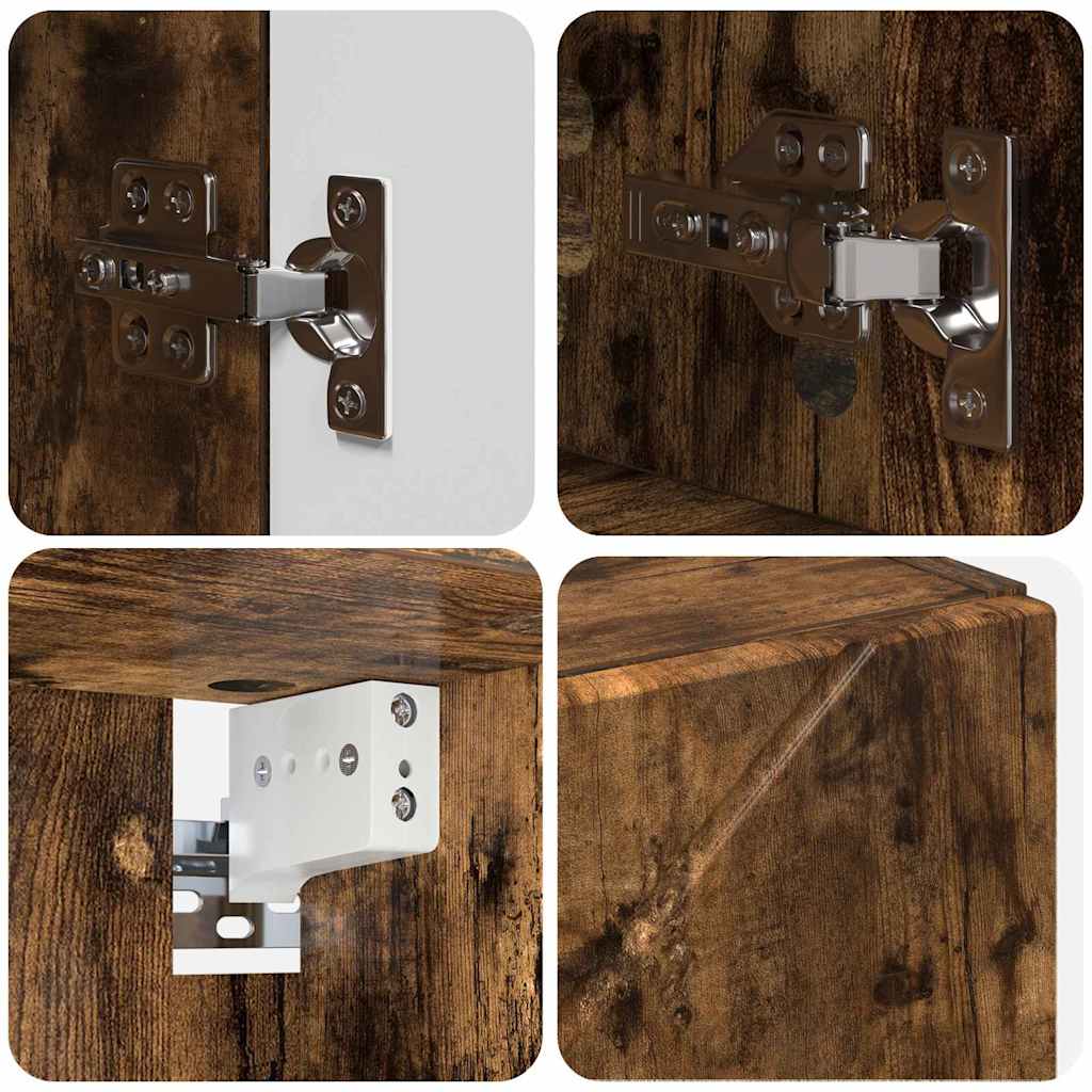 Badezimmermöbel-Set mit Schubladen 4 pcs Geräucherte Eiche