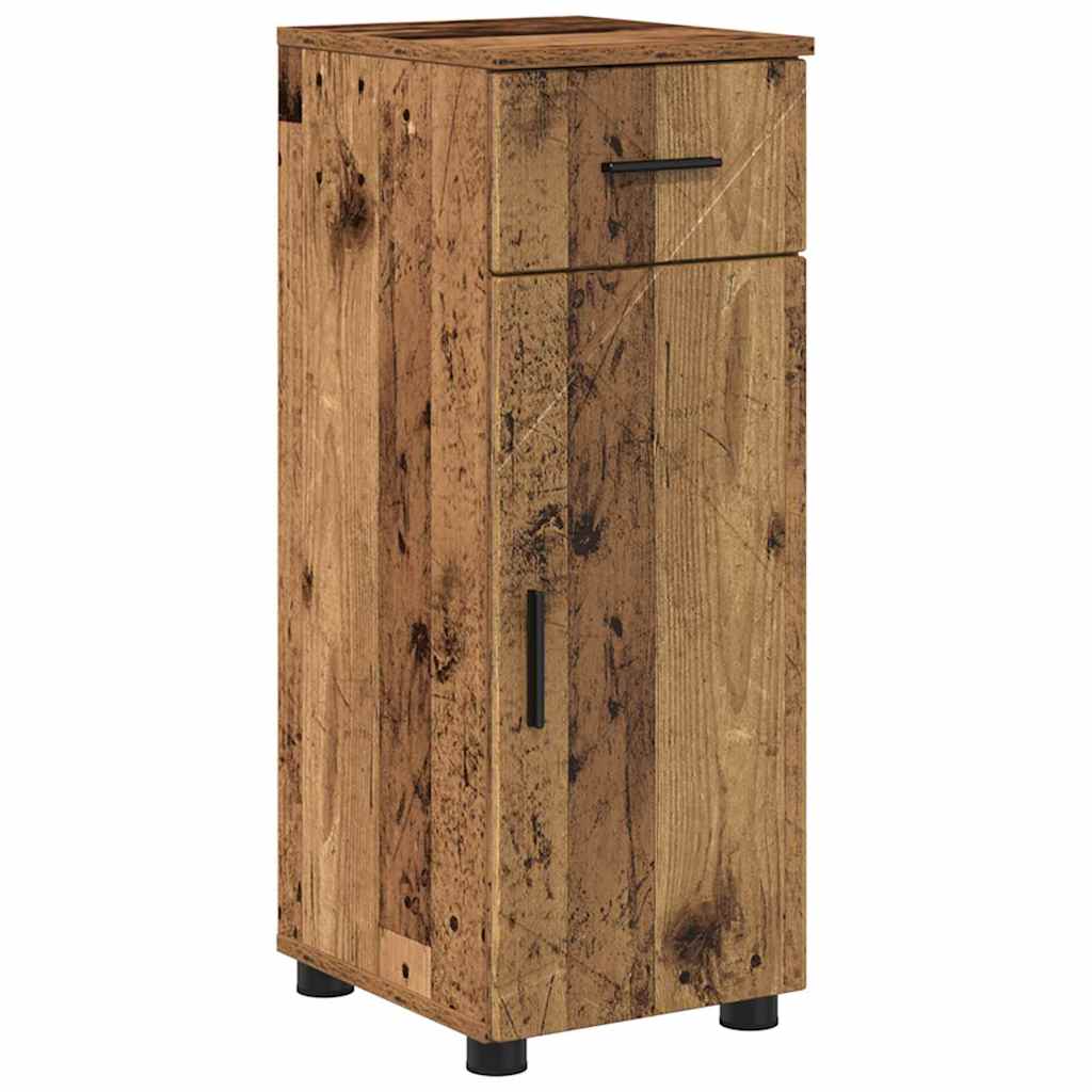 Badezimmermöbel-Set mit Tür 4 pcs Altholz Sperrholz und Metall