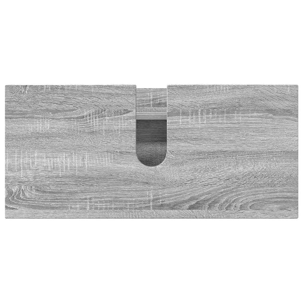 Badezimmermöbel-Set 5 pcs Graues Sonoma Sperrholz und Metall