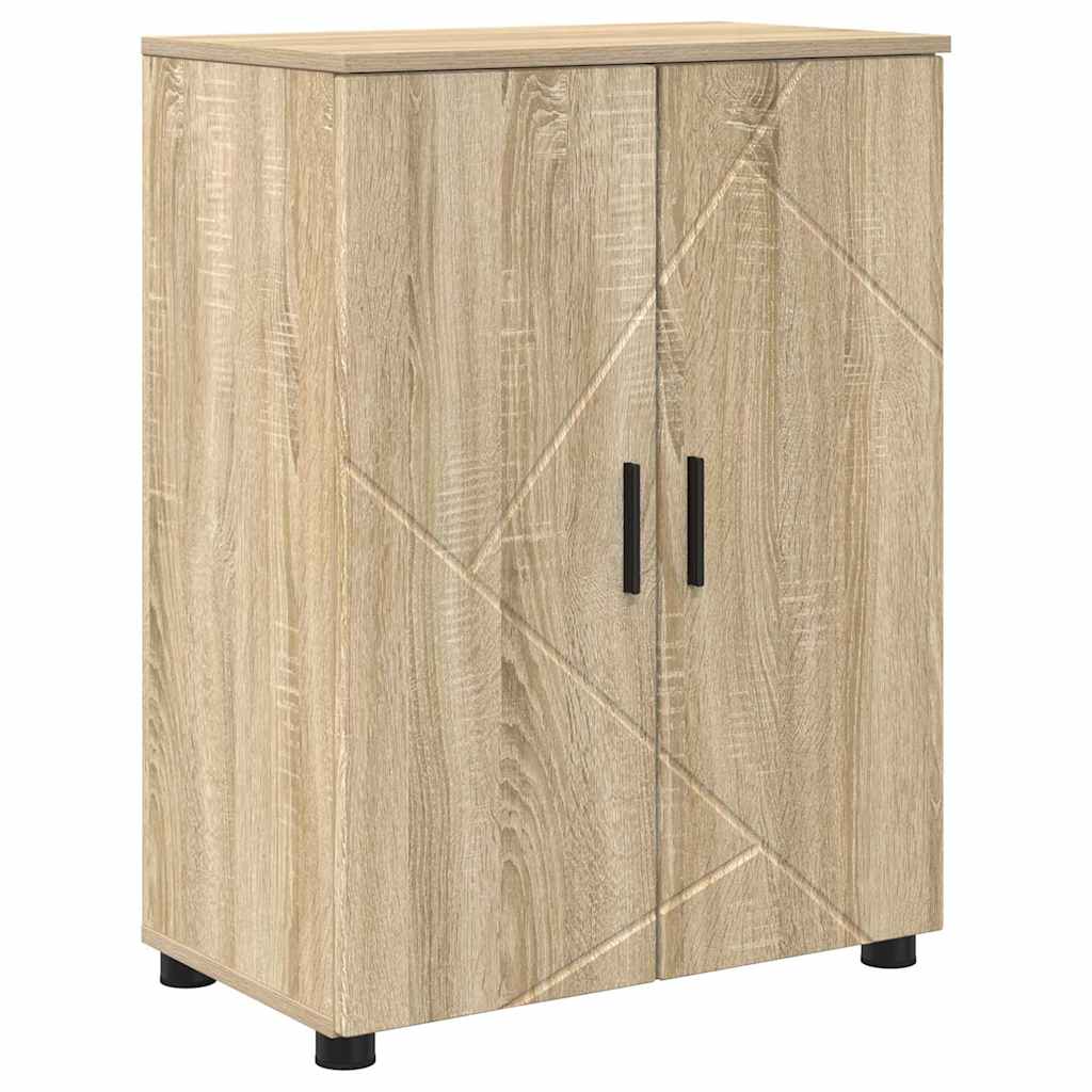 Badezimmermöbel-Set 4 pcs Sonoma-Eiche Sperrholz und Metall