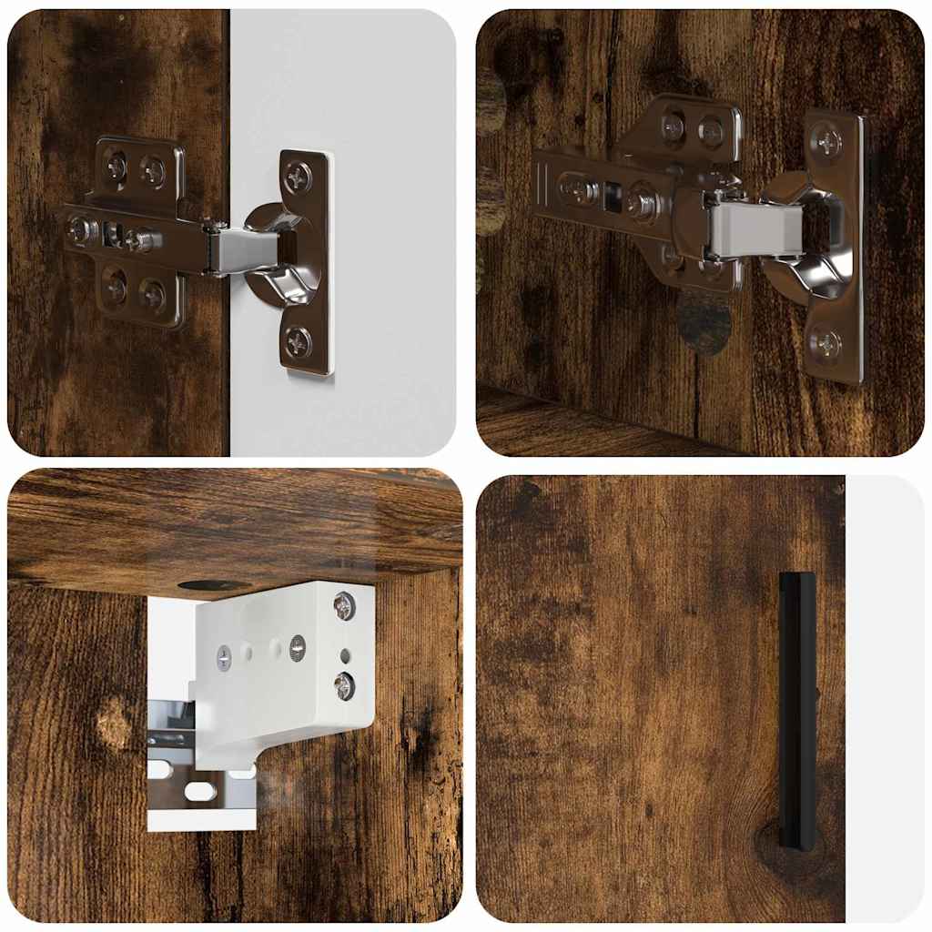 Badezimmermöbel-Set mit Schubladen 4 pcs Geräucherte Eiche