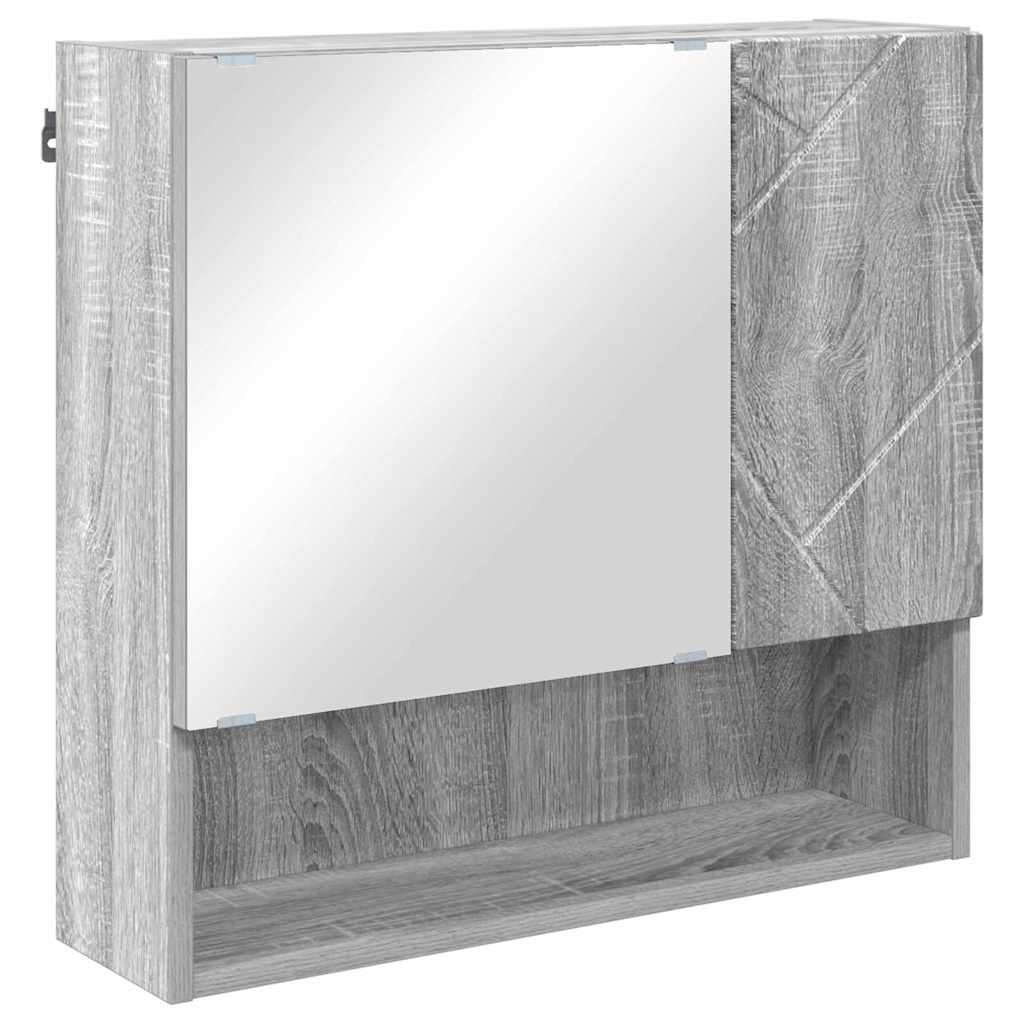 Badezimmermöbel-Set 4 pcs Graues Sonoma Sperrholz und Metall