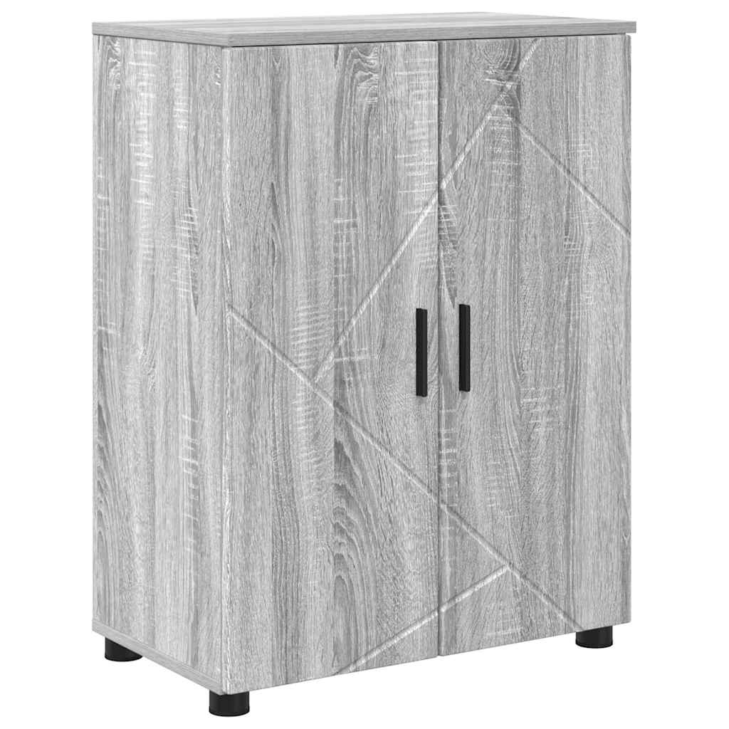 Badezimmermöbel-Set 4 pcs Graues Sonoma Sperrholz und Metall