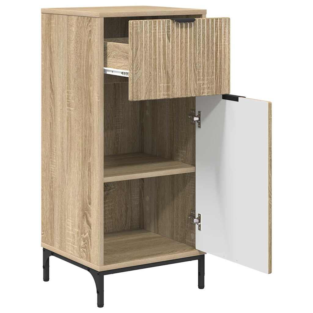 Badezimmermöbel-Set 2 pcs Sonoma-Eiche Sperrholz und Metall