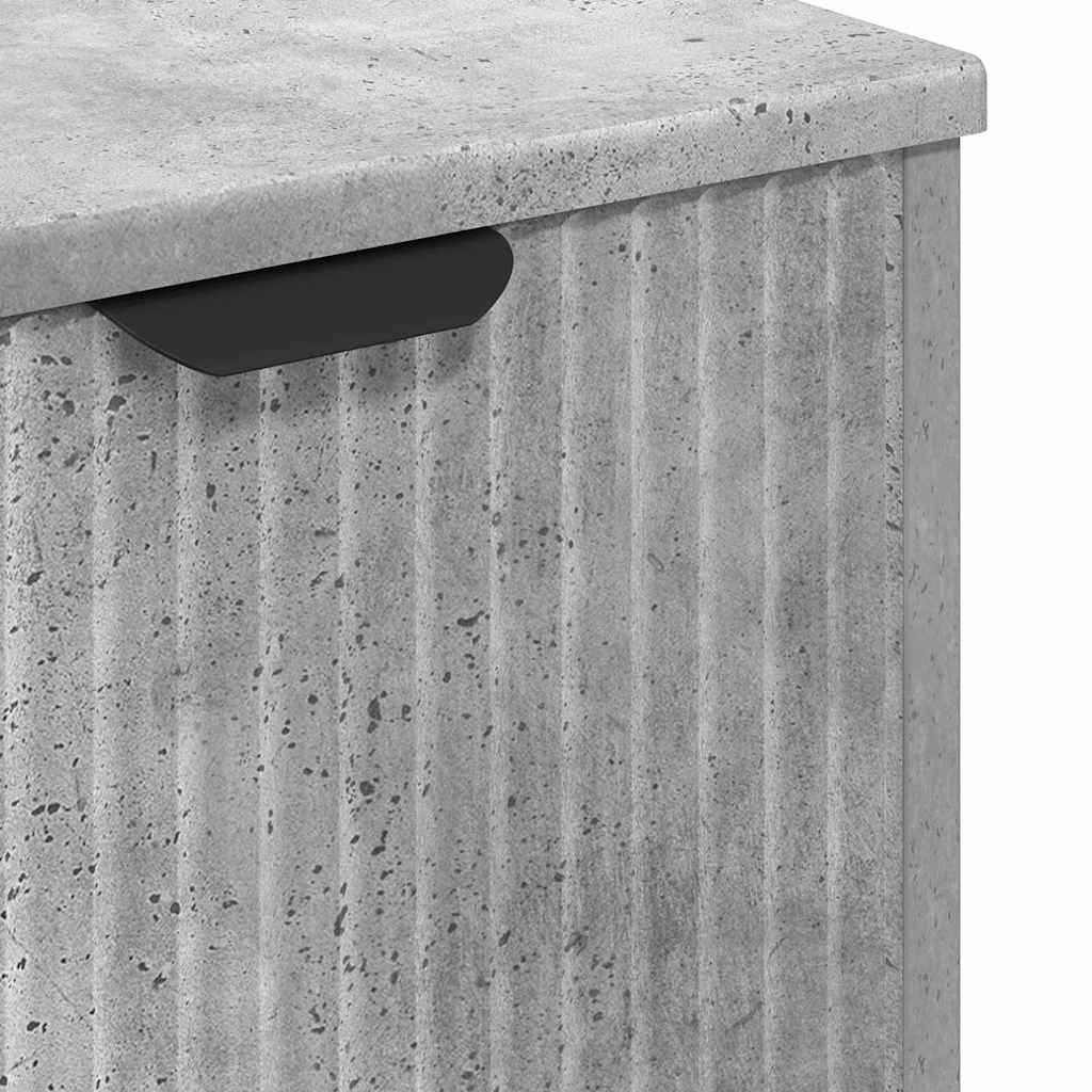 Badezimmermöbel Set mit Regal 3 pcs Betongrau Holzwerkstoff