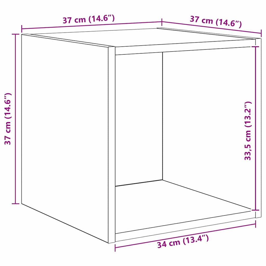 TV-Schrankset Wandmontiert 4 pcs Artisan-Eiche Holzwerkstoff