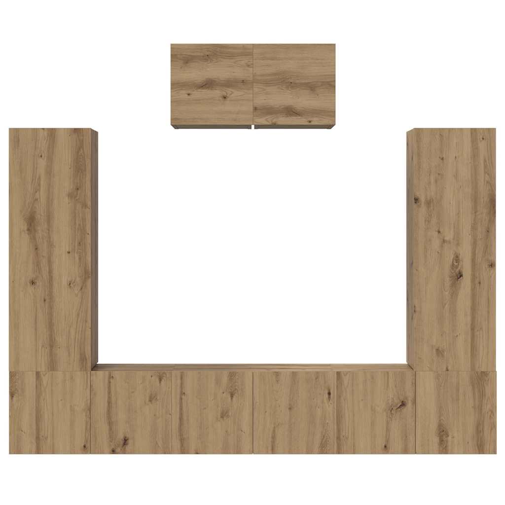 TV-Schrankset Wandmontiert 7 pcs Artisan-Eiche Holzwerkstoff