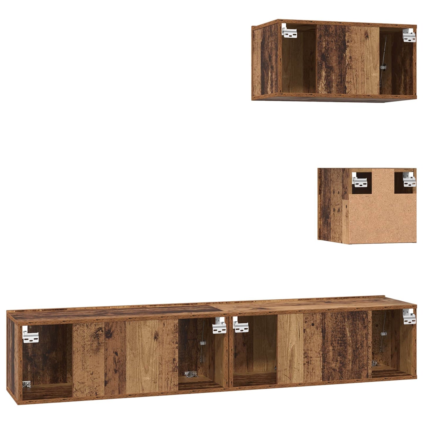 TV-Schrankset Wandmontiert 3 pcs Altholz Holzwerkstoff