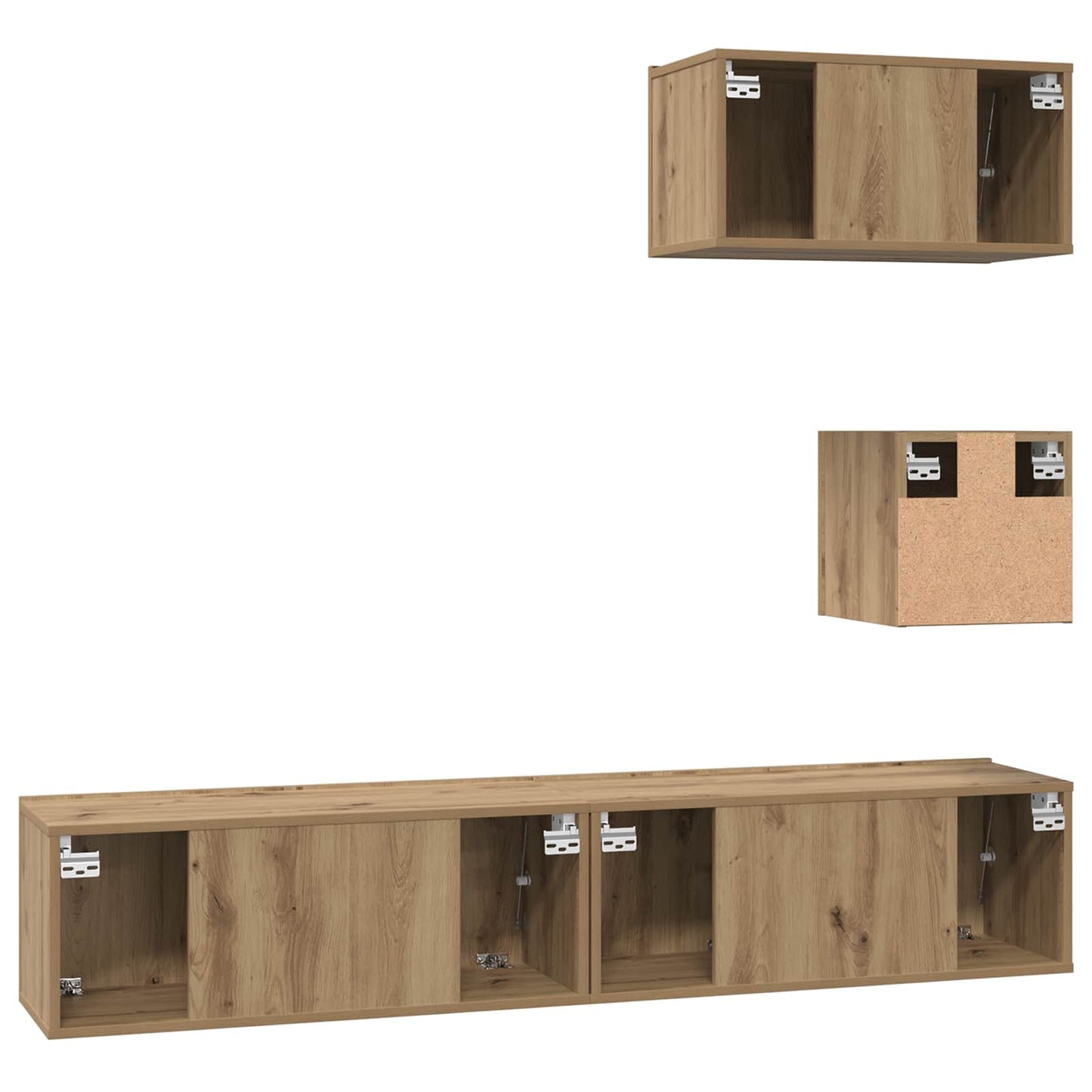 TV-Schrankset Wandmontiert 3 pcs Artisan-Eiche Holzwerkstoff