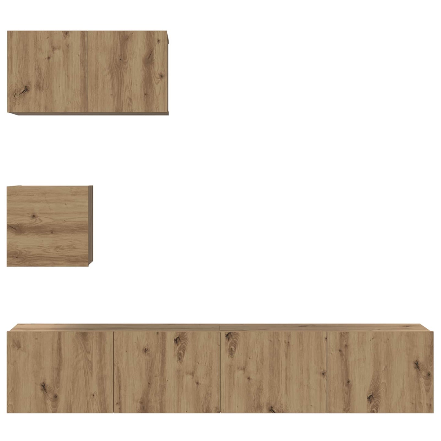 TV-Schrankset Wandmontiert 3 pcs Artisan-Eiche Holzwerkstoff