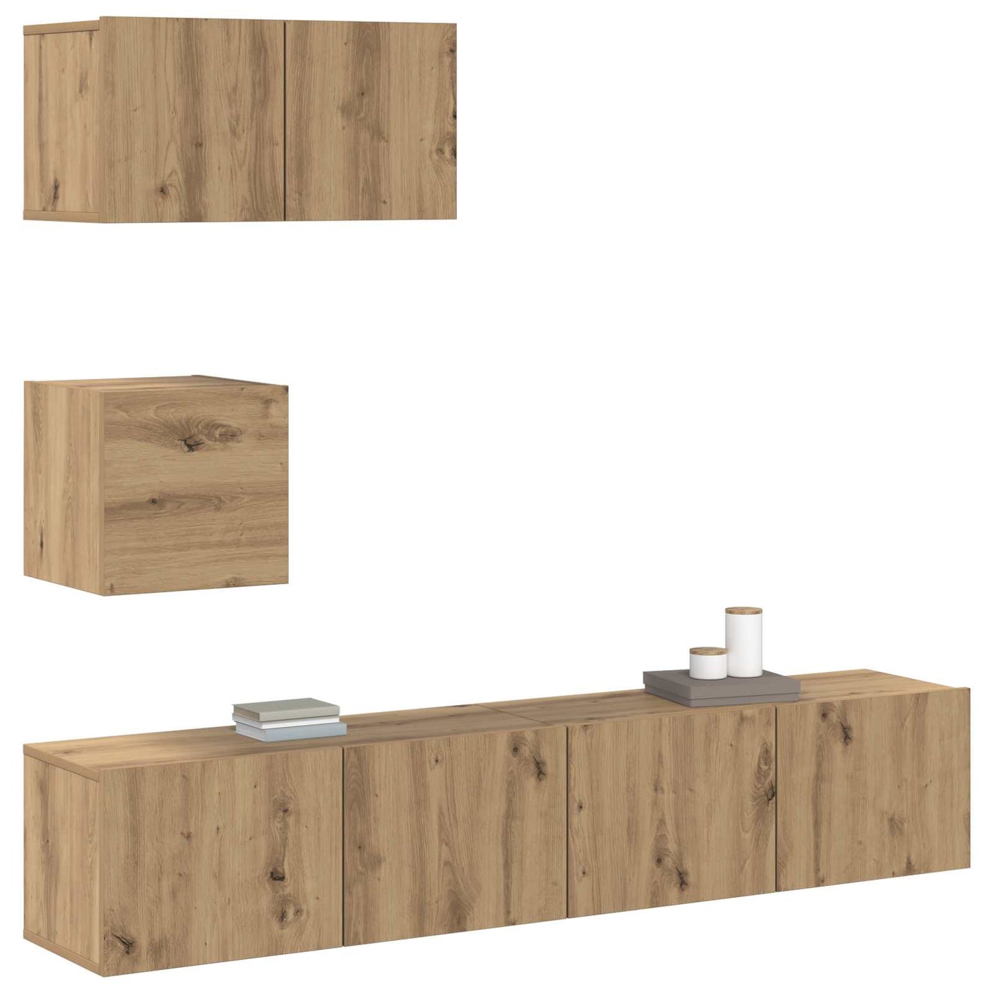 TV-Schrankset Wandmontiert 3 pcs Artisan-Eiche Holzwerkstoff