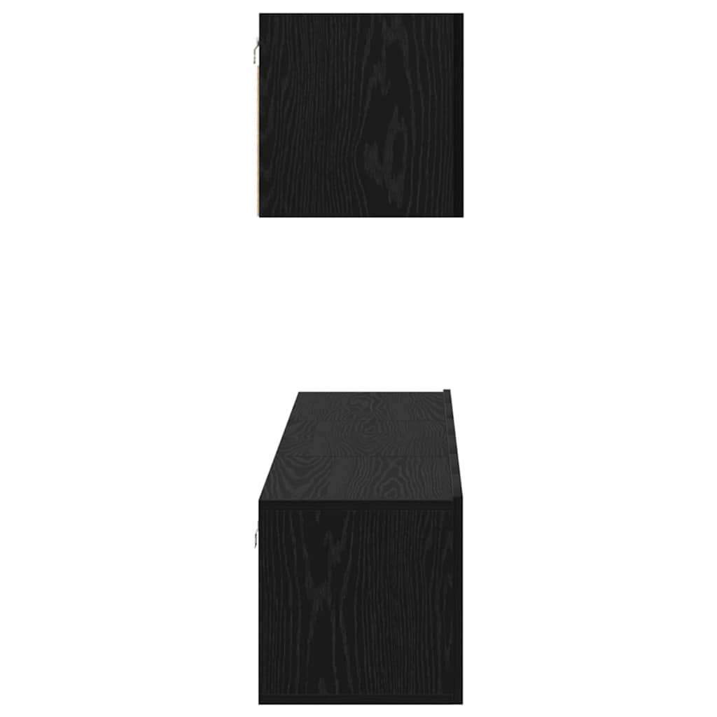 TV-Schrankset 4 pcs Schwarz Eichen-Optik Holzwerkstoff