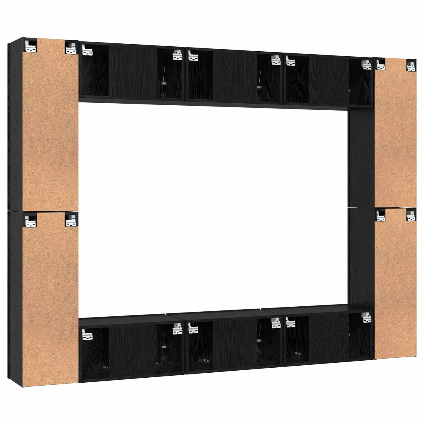 TV-Schrankset 10 pcs Schwarz Eichen-Optik Holzwerkstoff