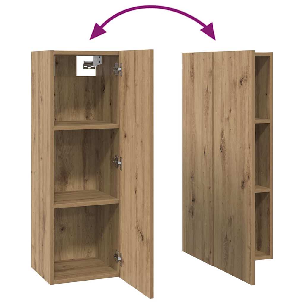 TV-Schrankset Wandmontiert 10 pcs Artisan-Eiche Holzwerkstoff