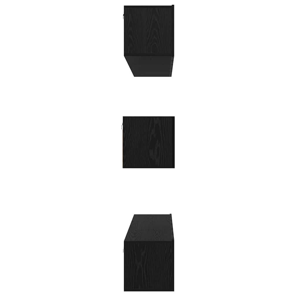 TV-Schrankset 8 pcs Schwarz Eichen-Optik Holzwerkstoff