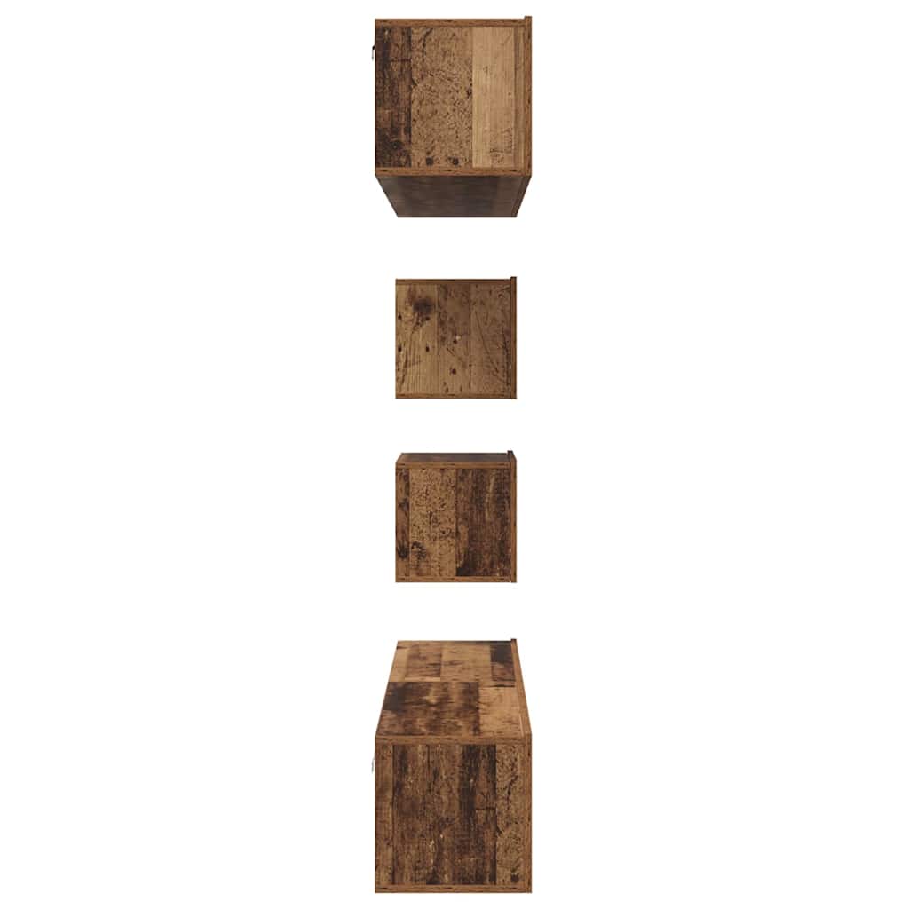 TV-Schrankset Wandmontiert 6 pcs Altholz Holzwerkstoff