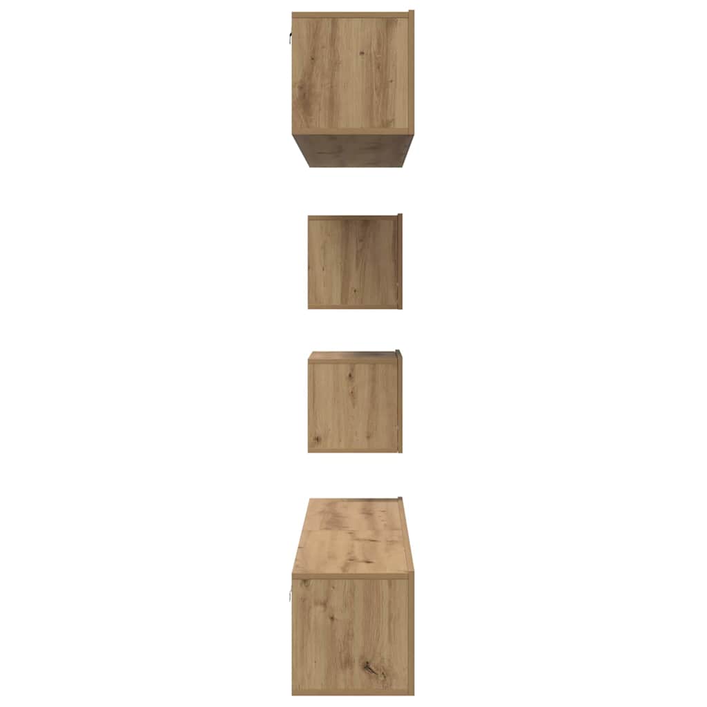 TV-Schrankset Wandmontiert 6 pcs Artisan-Eiche Holzwerkstoff
