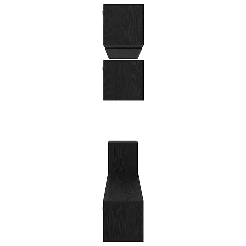 TV-Schrankset 8 pcs Schwarz Eichen-Optik Holzwerkstoff