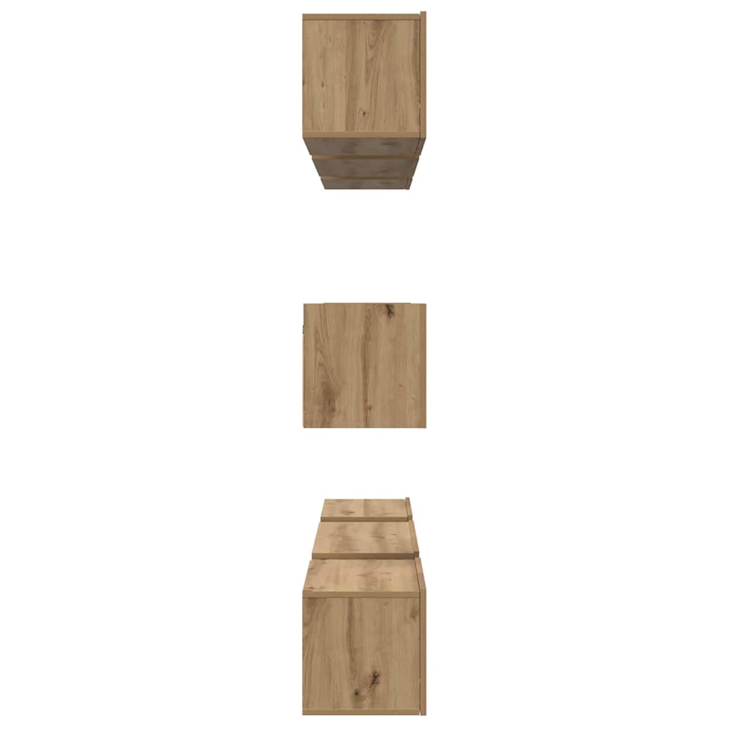 TV-Schrankset Wandmontiert 8 pcs Artisan-Eiche Holzwerkstoff