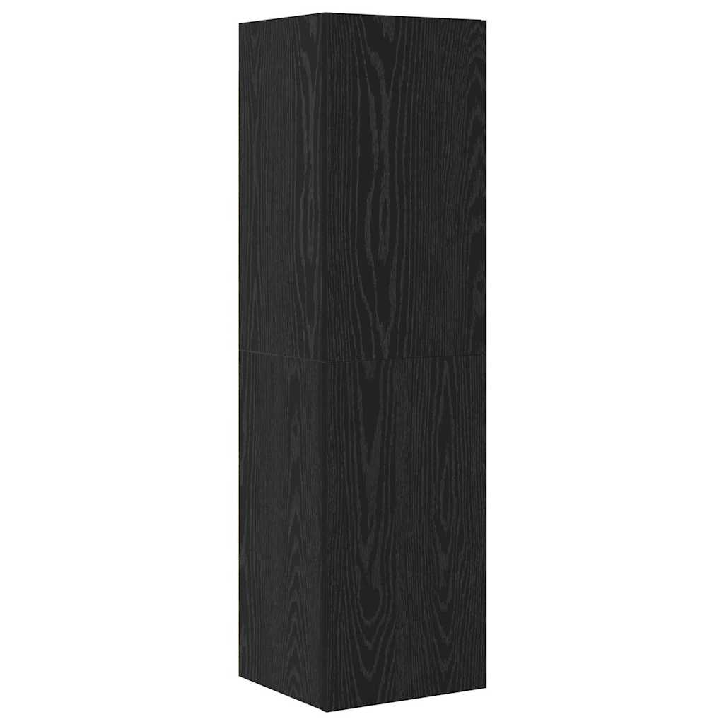 Wand-TV-Schrank 4 pcs Schwarz Eichen-Optik Holzwerkstoff