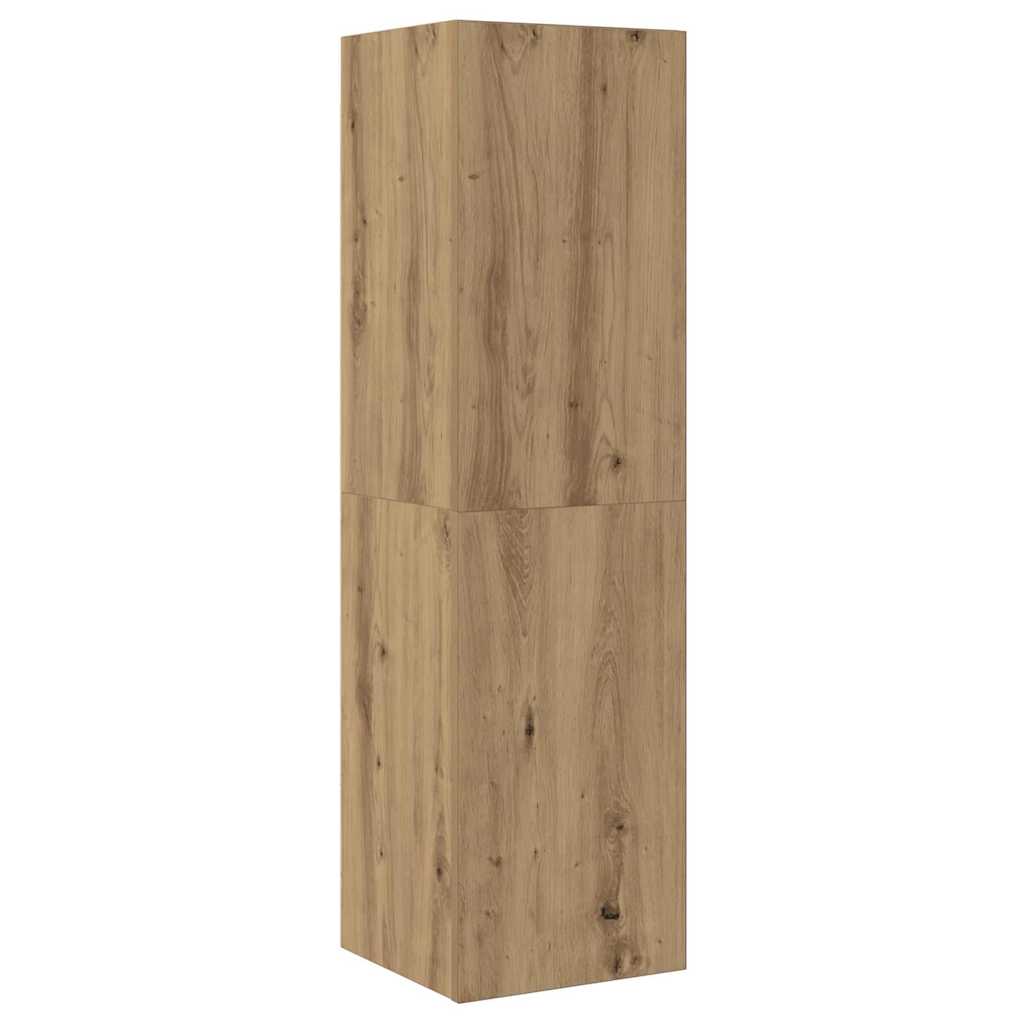 Wand-TV-Schrank Wandmontiert 4 pcs Artisan-Eiche Holzwerkstoff