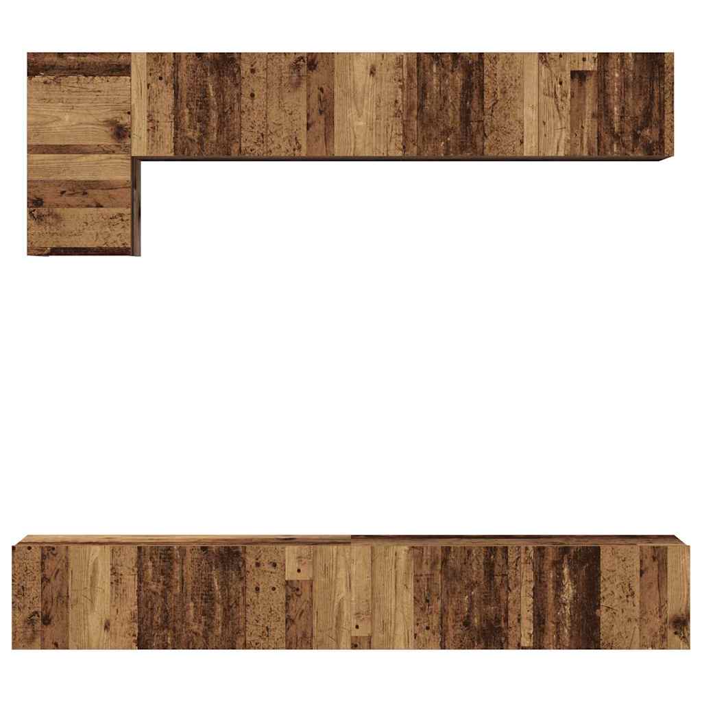 TV-Schrankset Wandmontiert 5 pcs Altholz Holzwerkstoff