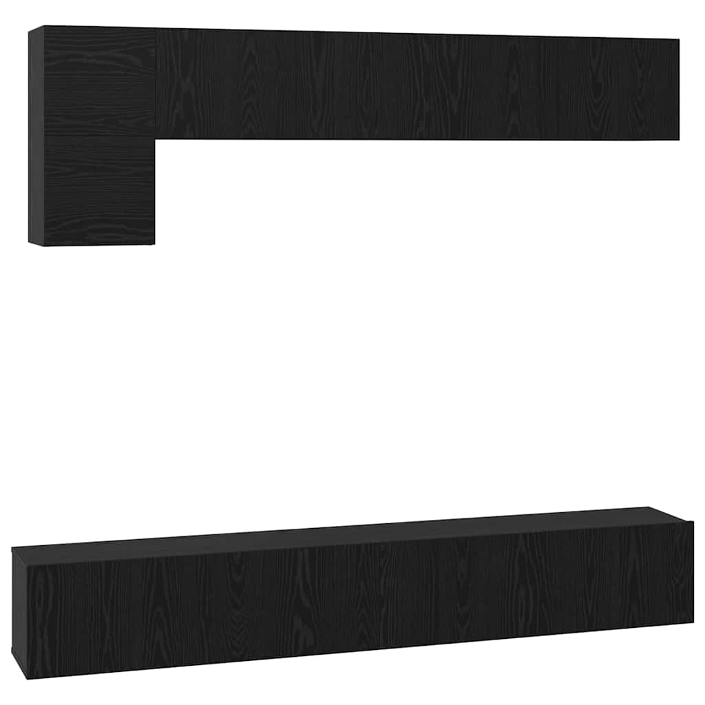 TV-Schrankset 5 pcs Schwarz Eichen-Optik Holzwerkstoff