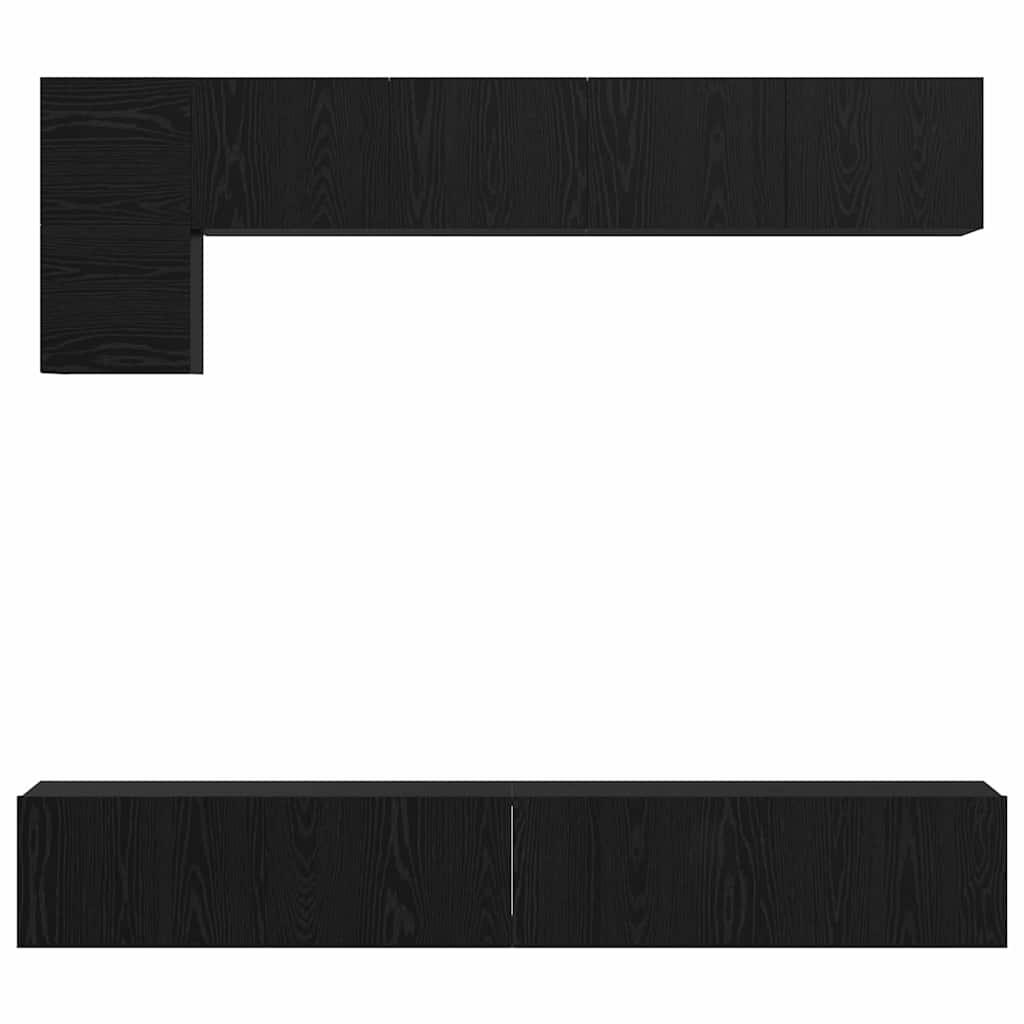 TV-Schrankset 5 pcs Schwarz Eichen-Optik Holzwerkstoff