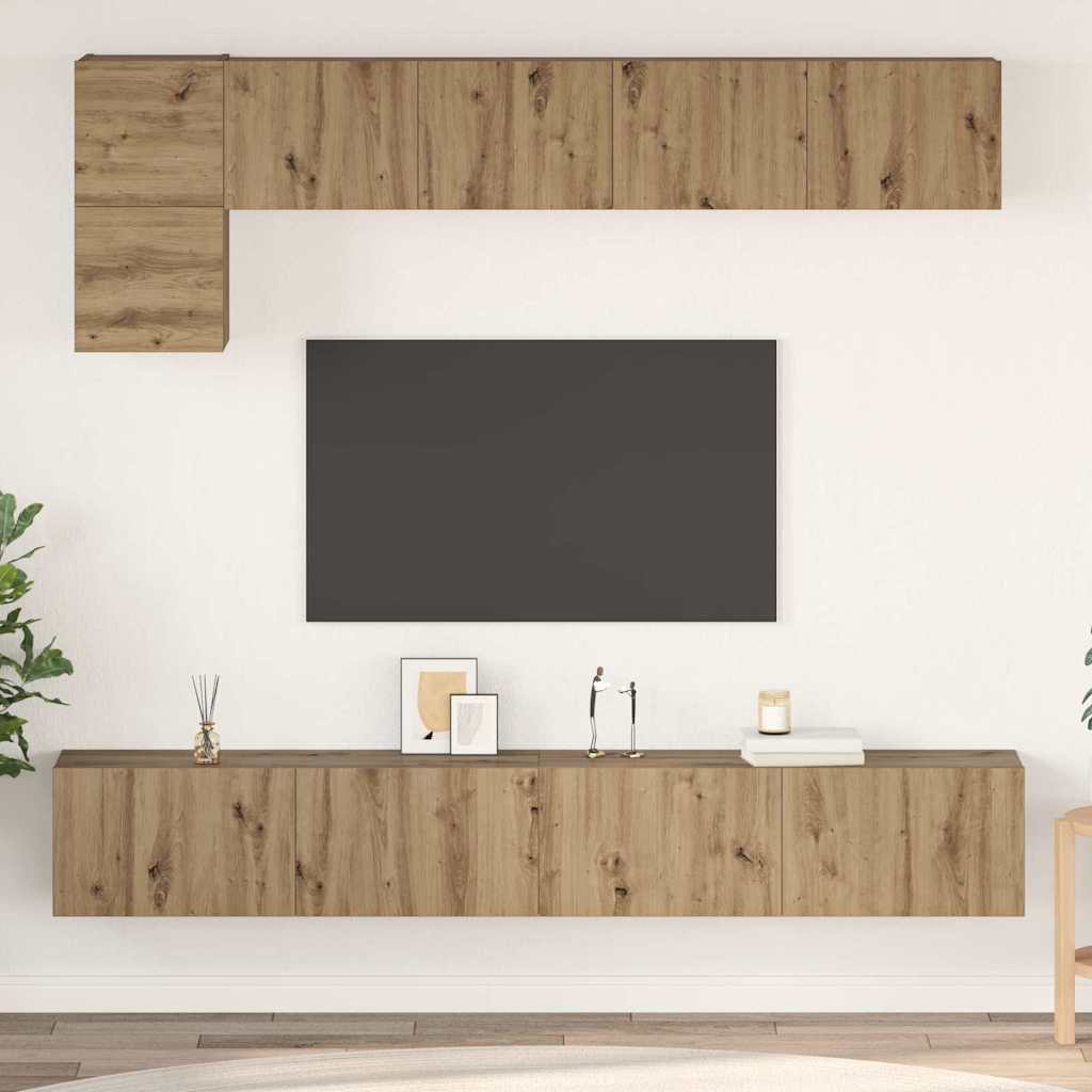 TV-Schrankset Wandmontiert 5 pcs Artisan-Eiche Holzwerkstoff