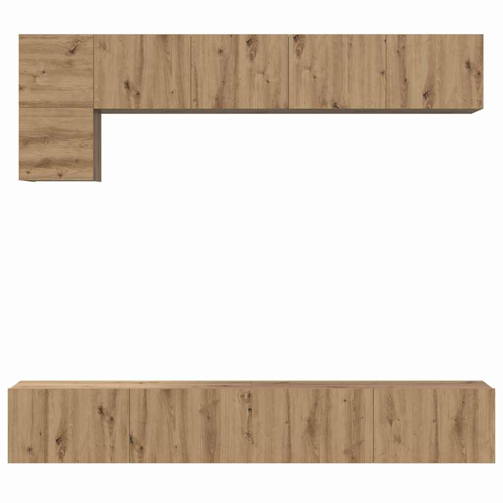 TV-Schrankset Wandmontiert 5 pcs Artisan-Eiche Holzwerkstoff