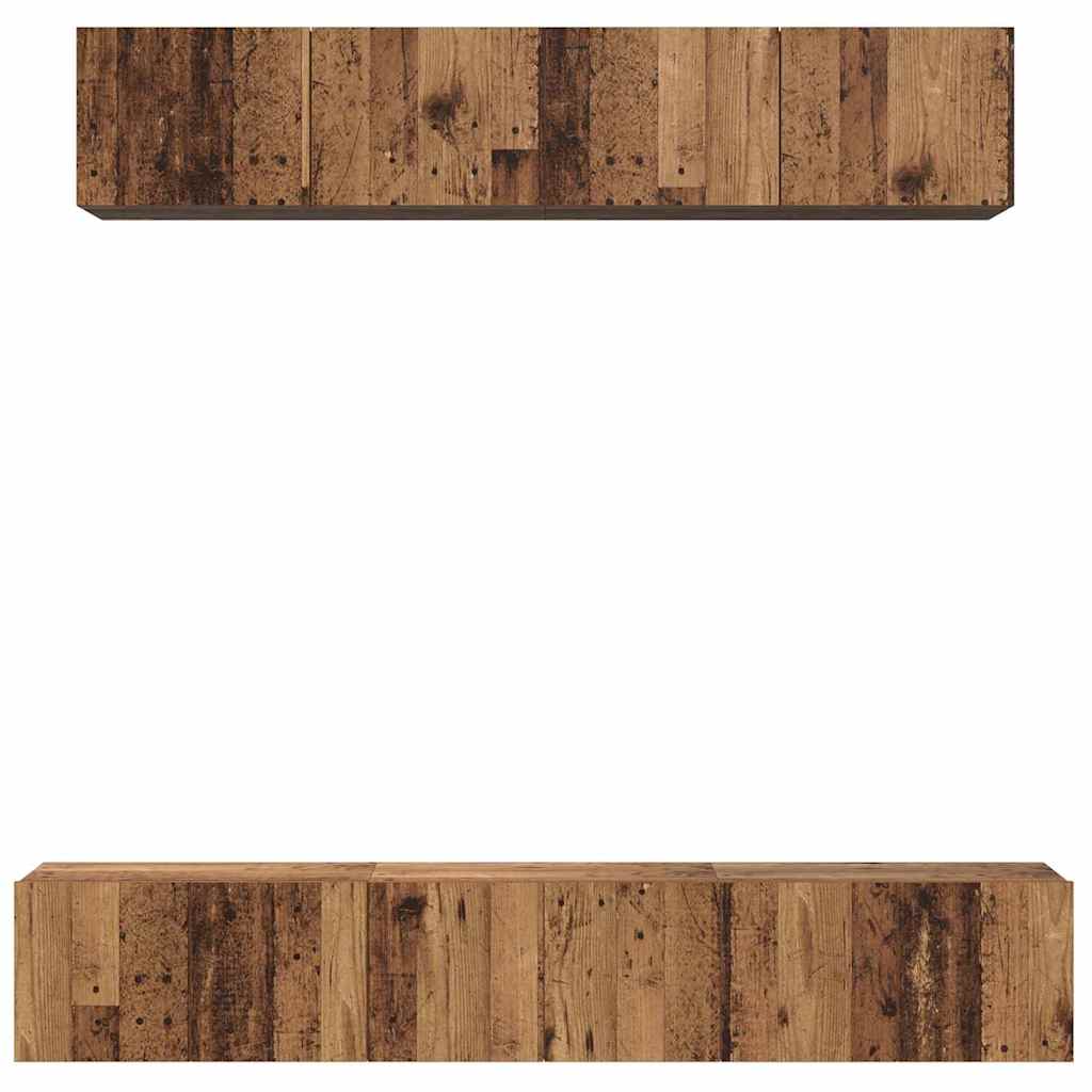 TV-Schrankset Wandmontiert 5 pcs Altholz Holzwerkstoff