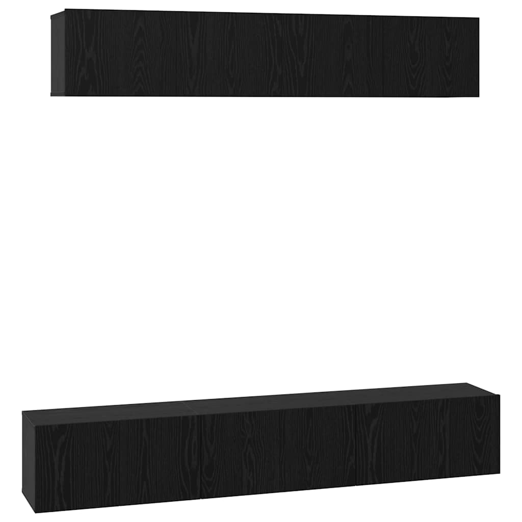 TV-Schrankset 5 pcs Schwarz Eichen-Optik Holzwerkstoff