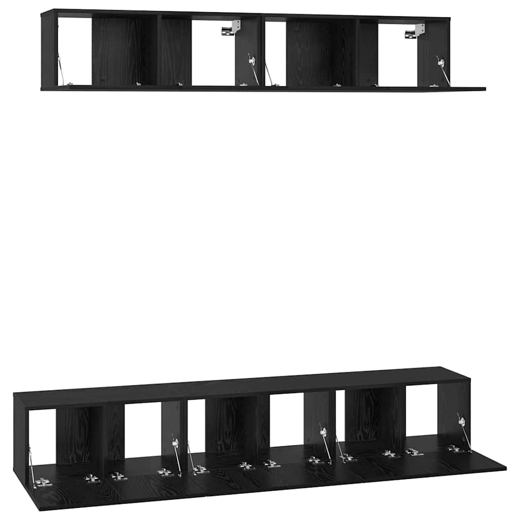 TV-Schrankset 5 pcs Schwarz Eichen-Optik Holzwerkstoff
